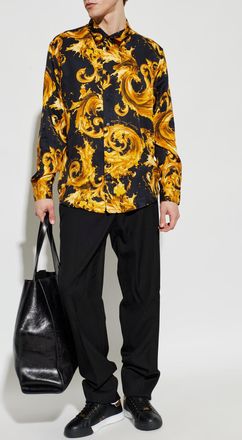 Versace Jeans Couture Shirt With barocco Pattern, Mens, Black