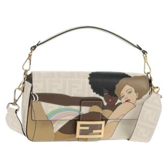 Fendi Pre-owned Canvas fendi-bags - Dames - Vintage Schoudertas - Beige - ONE Size - Vintage