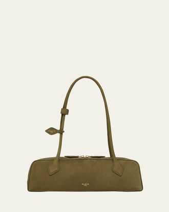 Alaia Le Teckel Medium Suede Shoulder Bag
