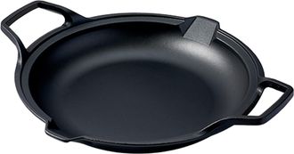 Victoria Victoria 32722 Paellera Sart&eacute;n Hierro Fundido Curado Inducci&oacute;n 33cm Apta Fuego, Barbacoa, Horno Cast Iron Negro