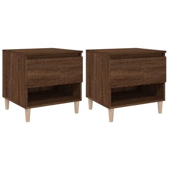 vidaXL Vidaxl - Mesitas De Noche 2 Uds Contrachapada Roble Marr&oacute;n 50x46x50 Cm