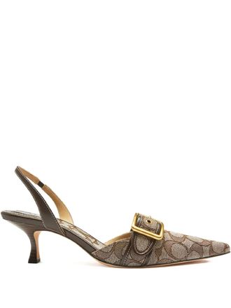 Coach monogram-jacquard slingback sandals - Toni neutri