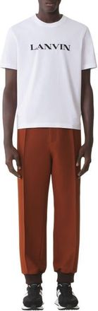 Lanvin Embroidered Cotton T-Shirt in Blanc Optique at Nordstrom, Size Xxx-Large