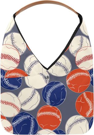 Generic Baseball Ball Background Reusable Lightweight Grocery Bags - Foldable Into Compact Pouch, Washable & Sturdy, Multipurpose for Shopping and Travel