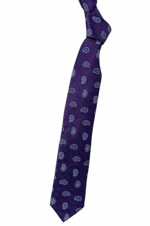 Robert Talbott Mens Neat Paisley Woven Silk Tie In Purple, Blue And Orange Wave