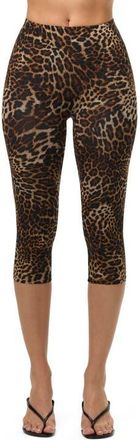 Naked Wardrobe Capri Leggings in Spotted Leopard at Nordstrom, Size X-Small