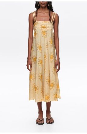 Bimba & Lola A-Line Pleated Midi Dress in Bimba By The South at Nordstrom, Size Xx-Small Eu
