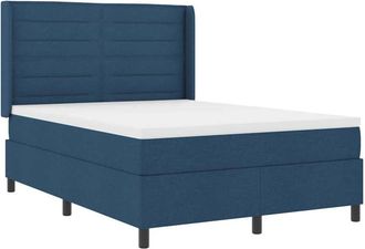 vidaXL Cama Tipo Box Spring Con Colch&oacute;n Azul 140 X 190 Cm Tela Vidaxl