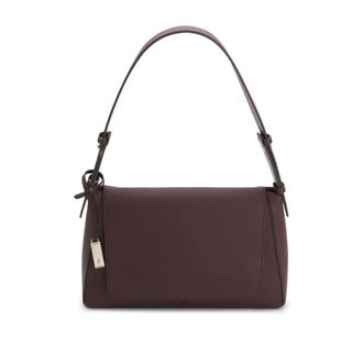 BOSS Shoulder bag in grained leather with logo plaque