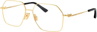 Bottega Veneta BV1332O Gold Metal Square Eyeglasses - Gold