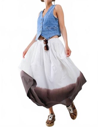 Q2 Flowy Drop Waist Skirt In Brown Ombre