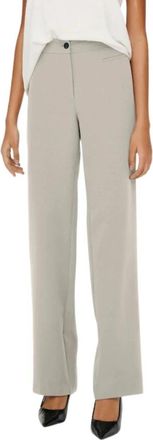 Only Mid Straight Pant in Grijs Pumice - Dames - Straight fit broeken - Wit - M - Katoen - Broeken