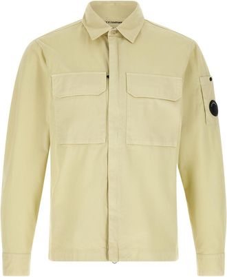 C.P. Company Beige Regular Logo Overshirt