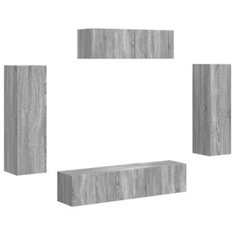 vidaXL Mueble De Tv 5 Pcs Gris Sonoma Vidaxl