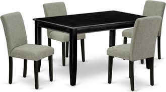 East West Furniture Dining Room Set Black, DUAB5-BLK-06