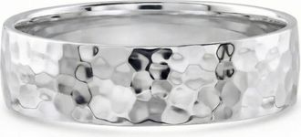 Pompeii3 Mens Polished Hammered Wedding Band 14k Gold or Platinum