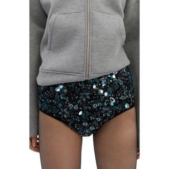 Mango Beaded Shorts in Black at Nordstrom Rack, Size Medium