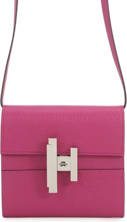 Herm&egrave;s Rose Purple Chevre Myzore Leather Chain/Shoulder Wallet (Pre-Owned)