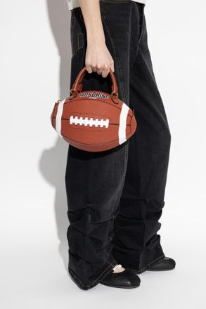 Moschino Handbag With A Rugby Ball Motif, Womens, Brown