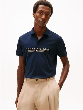 Tommy Hilfiger Mens Embroidered Logo Interlock Polo - Navy - XXL