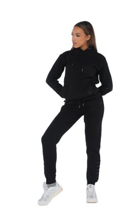 Pindydoll Pindydoll ELLAN LADIES LOUNGEWEAR HOODY AND JOGGER SET BLACK 16
