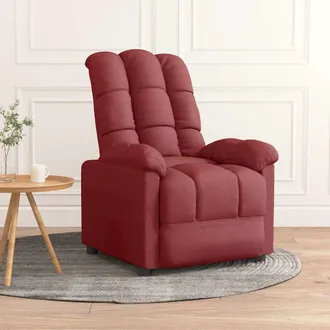 vidaXL Sill&oacute;n Reclinable De Tela Rojo Tinto Vidaxl