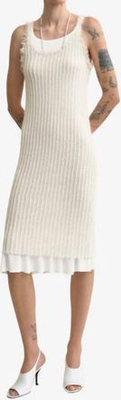 Toteme Mohair Knit Midi Tank Dress In Off-White
