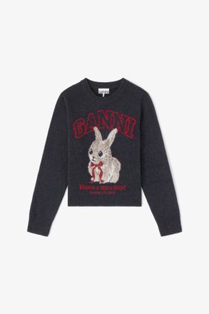 Ganni Mixed Graphic Wool Sweater - Size XXS