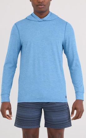 Saxx DropTemp All Day Cooling Hoodie in Tranquil Blue Heather at Nordstrom, Size X-Large