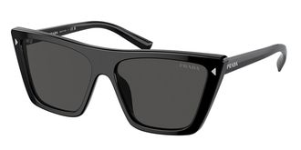 Prada PR 21ZSF Asian Fit 1AB5S0 Womens Sunglasses Black Size 56