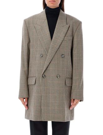Ami Beige Notched Lapel Blazer