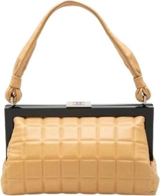 Chanel Pre-owned Quilted Flap Handbag - Dames - Vintage Handtas - Beige - ONE Size - Leer - Vintage