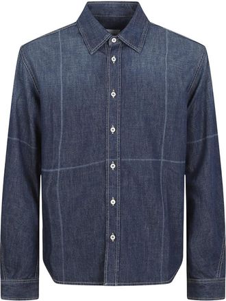 Givenchy Overhemden, Heren, Blauw, M, Denim, Denim Shirt met Vouweffect