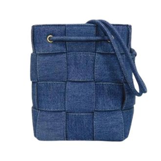 Bottega Veneta Pre-owned Bucket Bags, female, Blue, Size: ONE SIZE Pre-owned Cassette Small Bucket Bag