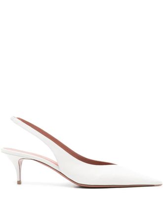 Amina Muaddi 52mm Anok slingback-pointed pumps - White