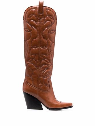 Stella McCartney Stivali al ginocchio Cowboy Cloudy - Marrone