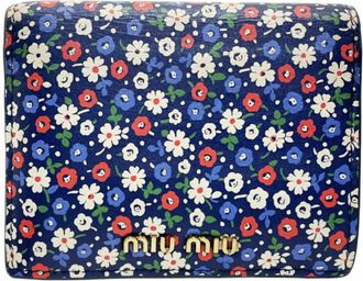 Miu Miu Multi-Color Navy Leather Wallet (Bi-Fold) (Pre-Owned)