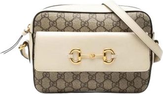 Gucci Pre-owned Vintage Crossbody Bag - Dames - Vintage Schoudertas - Beige - ONE Size - Leer - Vintage