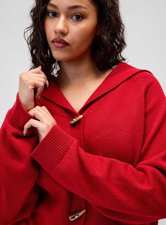 Twik Womens Horn buttons sailor collar Cardigan Sweater