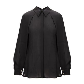 Elisabetta Franchi Shirts, female, Black, Size: S Cape Sleeve Shirt