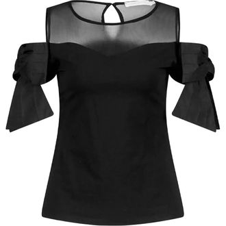 Anne Fontaine Virtyl Sweetheart Neckline Jersey Top in Black at Nordstrom, Size 36 Eu