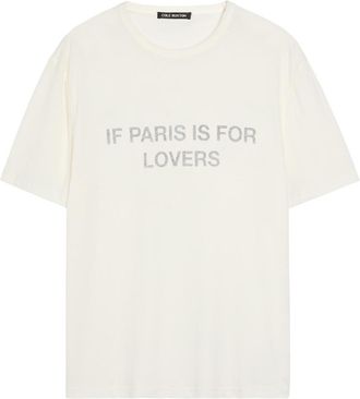 Cole Buxton Paris Texas Printed Cotton T-shirt - White - XL