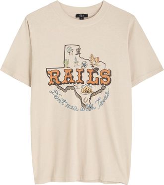 Rails Texax Logo Cotton T-shirt - Cream - XS (UK6 / XS)