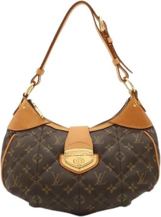 Louis Vuitton Pre-owned Vintage Canvas Shoulder Bag - Dames - Vintage Schoudertas - Bruin - ONE Size - Leer - Vintage
