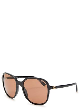 Miu Miu Oversized Square-frame Sunglasses - Black - One Size