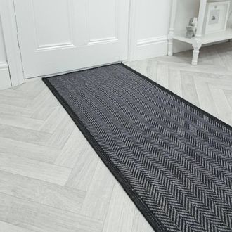 Runrug Carpet Runner Rug - Indoor/Outdoor, Reversible, 2mm - Illusion in Midnight | Size: 70 cm x 330 cm