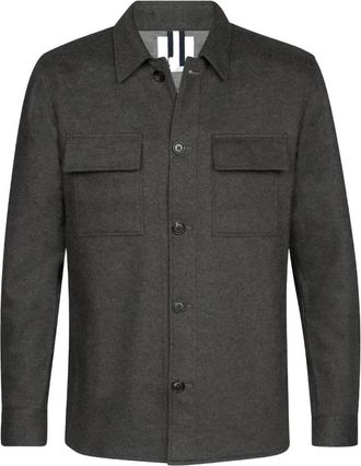 Profuomo Gebreid Bruin Overshirt - Heren - Zomerjassen - Bruin - L - Katoen - Jassen