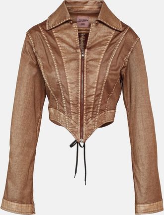 Jean Paul Gaultier x KNWLS cropped denim corset jacket