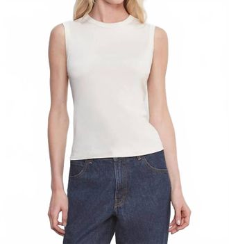 Enza Costa Supima Cotton New Classic Sleeveless Tee In White