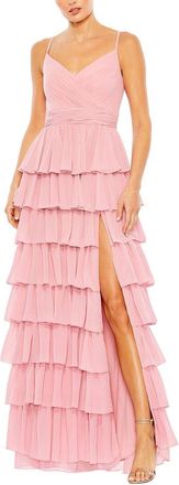 Mac Duggal Sleeveless Tiered Ruffle Gown